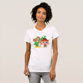 女性のカーボーイおよび馬 Tシャツ (正面フル)