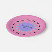 女性のカーボーイお誕生日ケーキパーティー ペーパープレート (アングル)