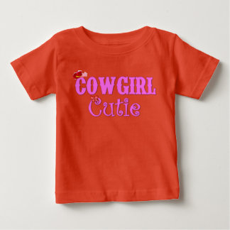 女性のカーボーイかわいこちゃん ベビーTシャツ