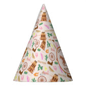 女性のカーボーイかわいらしと馬の誕生日パーティー パーティーハット (左)