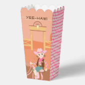 女性のカーボーイかわいらしと馬の誕生日パーティー フェイバーボックス (裏面)