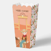 女性のカーボーイかわいらしと馬の誕生日パーティー フェイバーボックス (裏面)