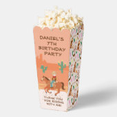 女性のカーボーイかわいらしと馬の誕生日パーティー フェイバーボックス (はじけた状態)