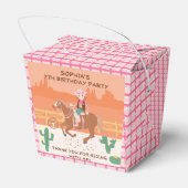 女性のカーボーイかわいらしと馬の誕生日パーティー フェイバーボックス (裏面サイド)