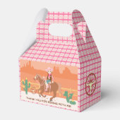 女性のカーボーイかわいらしと馬の誕生日パーティー フェイバーボックス (正面サイド)