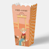 女性のカーボーイかわいらしと馬の誕生日パーティー フェイバーボックス (裏面)