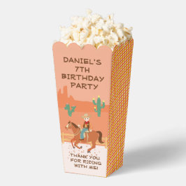 女性のカーボーイかわいらしと馬の誕生日パーティー フェイバーボックス