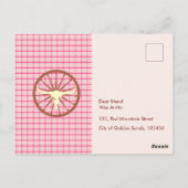 女性のカーボーイかわいらしと馬の誕生日パーティー ポストカード (裏面)