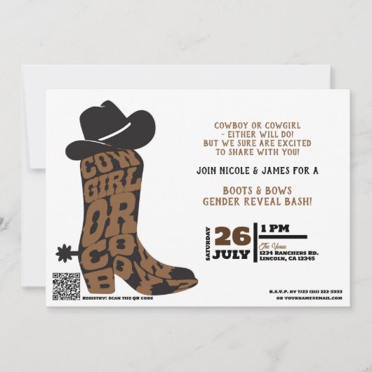 女性のカーボーイかカウボーイか？国の西部のジェンダーが明らかにする 招待状 (正面)