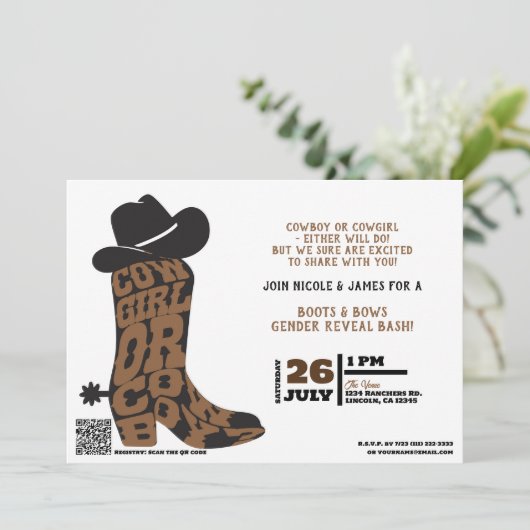女性のカーボーイかカウボーイか？国の西部のジェンダーが明らかにする 招待状 (スタンド正面)
