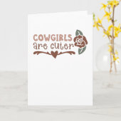 女性のカーボーイが可愛い カード (黄色い花)