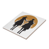 女性のカーボーイとカウボーイ タイル (側面)