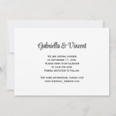 女性のカーボーイとサンフラワーズウェスタンザデイト 招待状 (裏面)