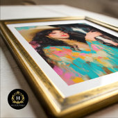 女性のカーボーイとブラックスタリオンデクページ 薄葉紙