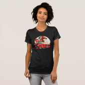 女性のカーボーイとマスタンカーホース Tシャツ (正面フル)