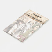 女性のカーボーイと馬の水色サボテンフローラ ポストイット (アングル)