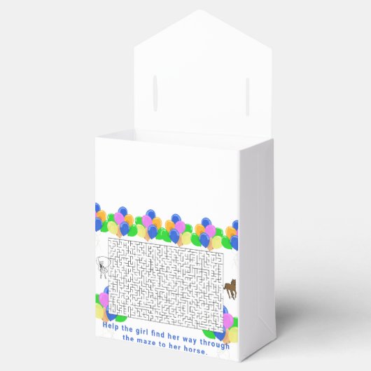 女性のカーボーイと馬の迷路と風船ありがとう フェイバーボックス (オープン)