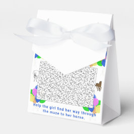 女性のカーボーイと馬の迷路と風船ありがとう フェイバーボックス