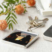 女性のカーボーイと馬キーチェーン キーホルダー (側面)