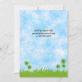 女性のカーボーイと馬誕生日招待状 招待状 (裏面)