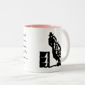 女性のカーボーイのことわざのコーヒー・マグ ツートーンマグカップ (正面右)