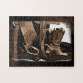 女性のカーボーイのギアのパズル ジグソーパズル (横)