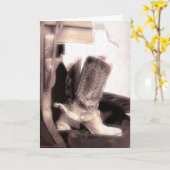 女性のカーボーイのギア02のカード カード (黄色い花)