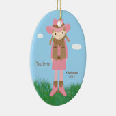 女性のカーボーイのクリスマスのオーナメント セラミックオーナメント (右)