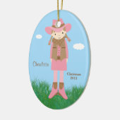 女性のカーボーイのクリスマスのオーナメント セラミックオーナメント (左)