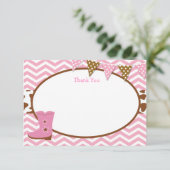 女性のカーボーイのサンキューカード サンキューカード (スタンド正面)