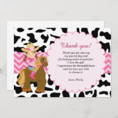 女性のカーボーイのサンキューカード サンキューカード (正面/裏面)
