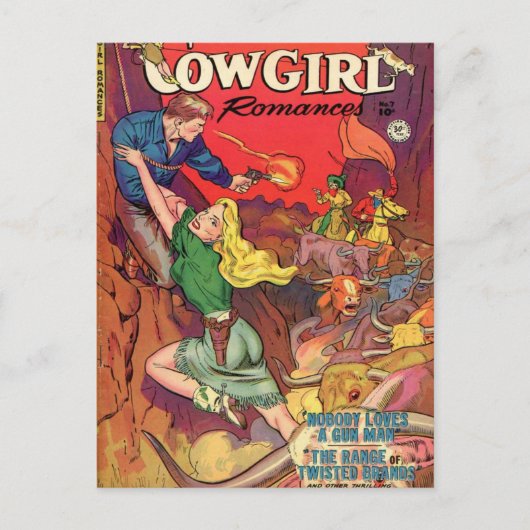 女性のカーボーイのドレス ポストカード (正面)