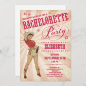 女性のカーボーイのバチェロレッテの招待状 招待状 (正面/裏面)