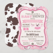 女性のカーボーイのバンダナのチュチュのベビーシャワー 招待状 (正面/裏面)