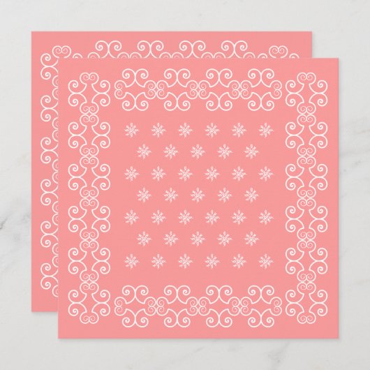 女性のカーボーイのバンダナのピンクの招待状は西部のパーティー行きます 招待状 (正面/裏面)