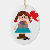 女性のカーボーイのパーソナライズなオーナメント セラミックオーナメント (右)
