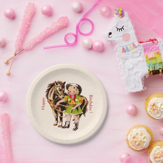 女性のカーボーイのパーティー ペーパープレート (パーティー)