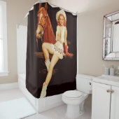 女性のカーボーイのピンアップ シャワーカーテン (インサイチュ)