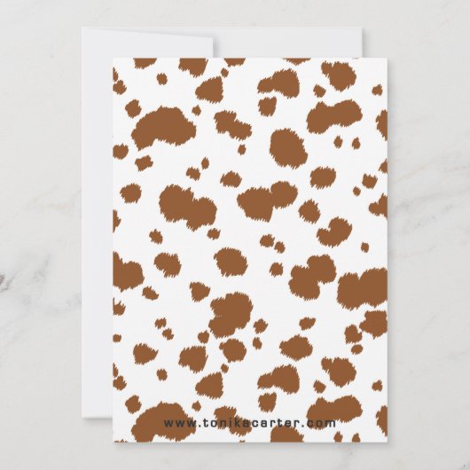 女性のカーボーイのピンクのベビーシャワーの招待状 招待状 (裏面)