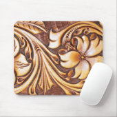 女性のカーボーイのファッションの西欧諸国の花柄の革 マウスパッド (マウス)