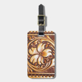 女性のカーボーイのファッションの西欧諸国の花柄の革 ラゲッジタグ (正面縦)