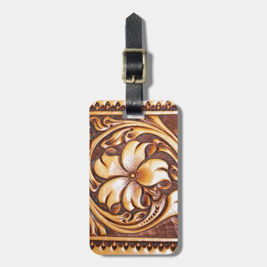 女性のカーボーイのファッションの西欧諸国の花柄の革 ラゲッジタグ