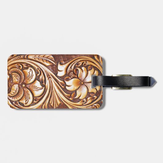 女性のカーボーイのファッションの西欧諸国の花柄の革 ラゲッジタグ (裏面横)