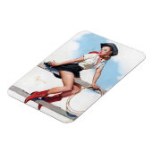 女性のカーボーイのフェンスヴィンテージのピン留め マグネット (左側)