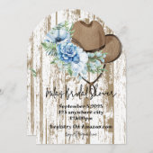 女性のカーボーイのブライダルシャワー招待 招待状 (正面/裏面)