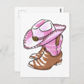 女性のカーボーイのブーツおよび帽子 ポストカード (正面/裏面)