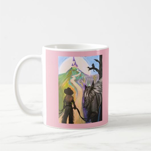 女性のカーボーイのプリンセス コーヒーマグカップ (左)