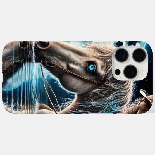 女性のカーボーイのミッドナイトライドと穏やかな反射 Case-Mate iPhoneケース (裏面 (横))