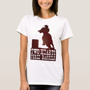 女性のカーボーイのレッドネックの馬を競争させるバレル Tシャツ