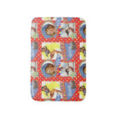 女性のカーボーイの事をロープをかけているヴィンテージの女性のカーボーイ バスマット (正面縦)